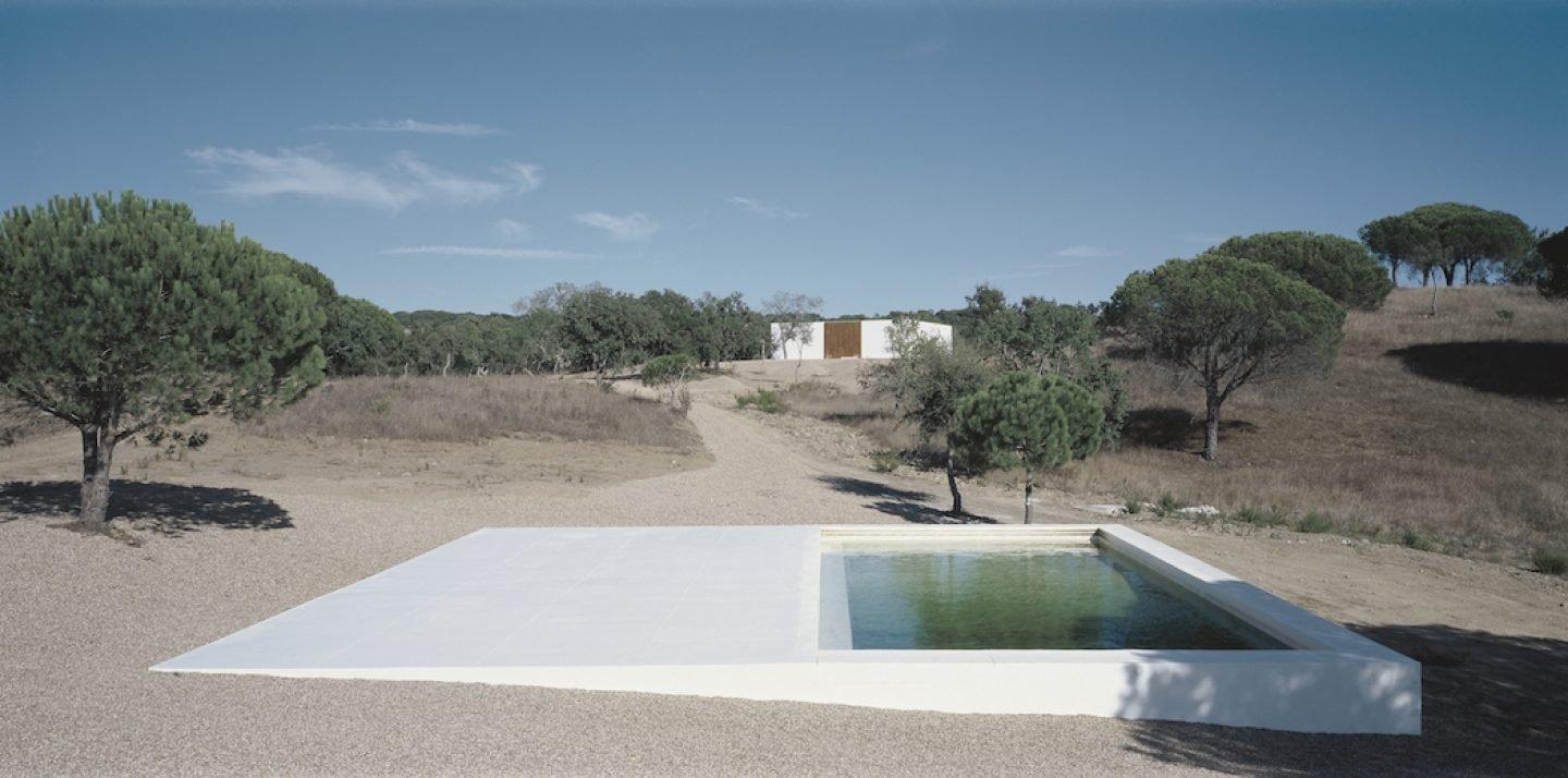 Reflecting pool set in the Portuguese landscape